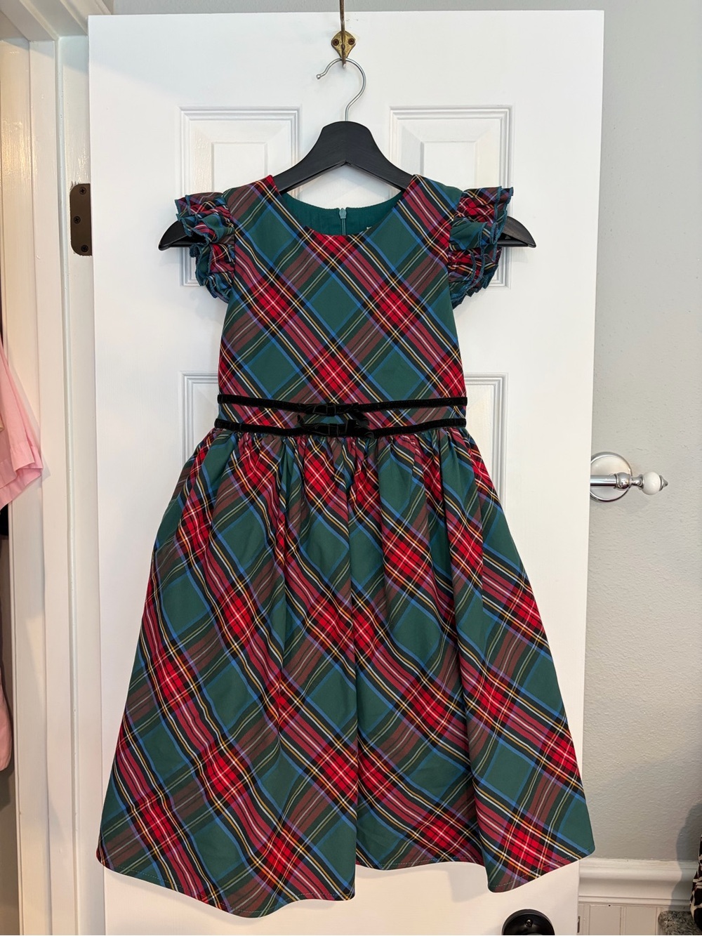 Trish Scully Plaid Tartan Holiday Dress Girls Size 8 Christmas Party